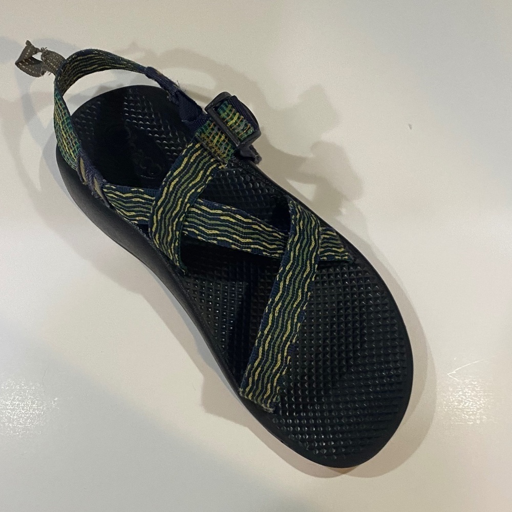 Chaco Z1 Eco Tread Unisex Sandals- Women's 9/Men's 8- Blue/Green/Yellow - Picture 9 of 15